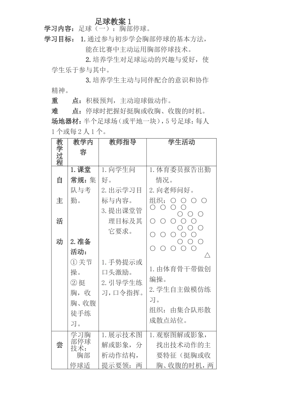 大学足球胸部停球教案（含图文）_第1页