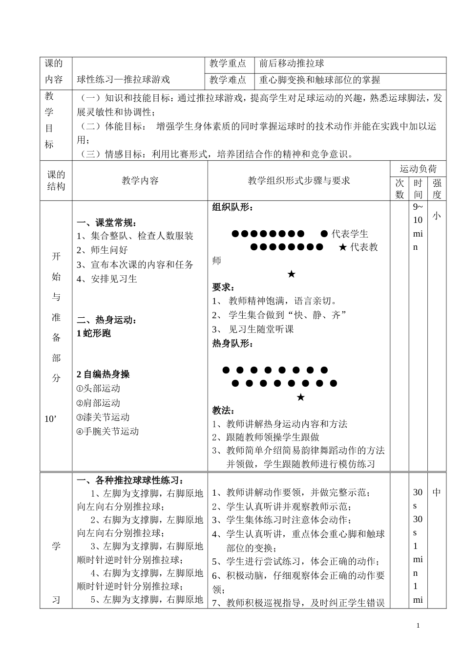 高校足球推拉球游戏教案通用版_第1页