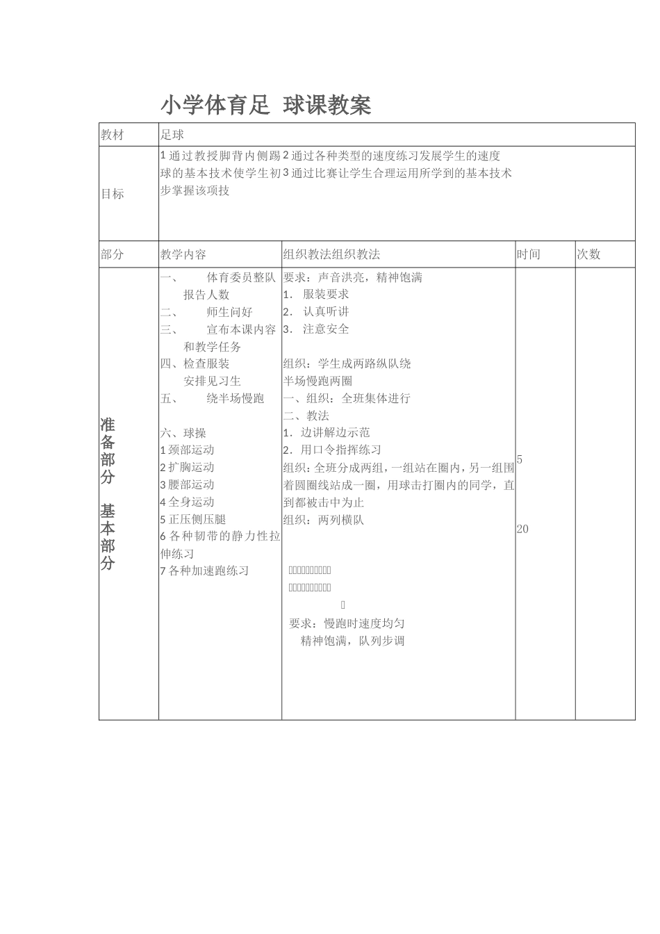 小学足球课时教案(10课时)_第1页