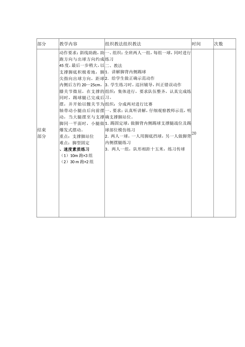 小学足球课时教案(10课时)_第2页