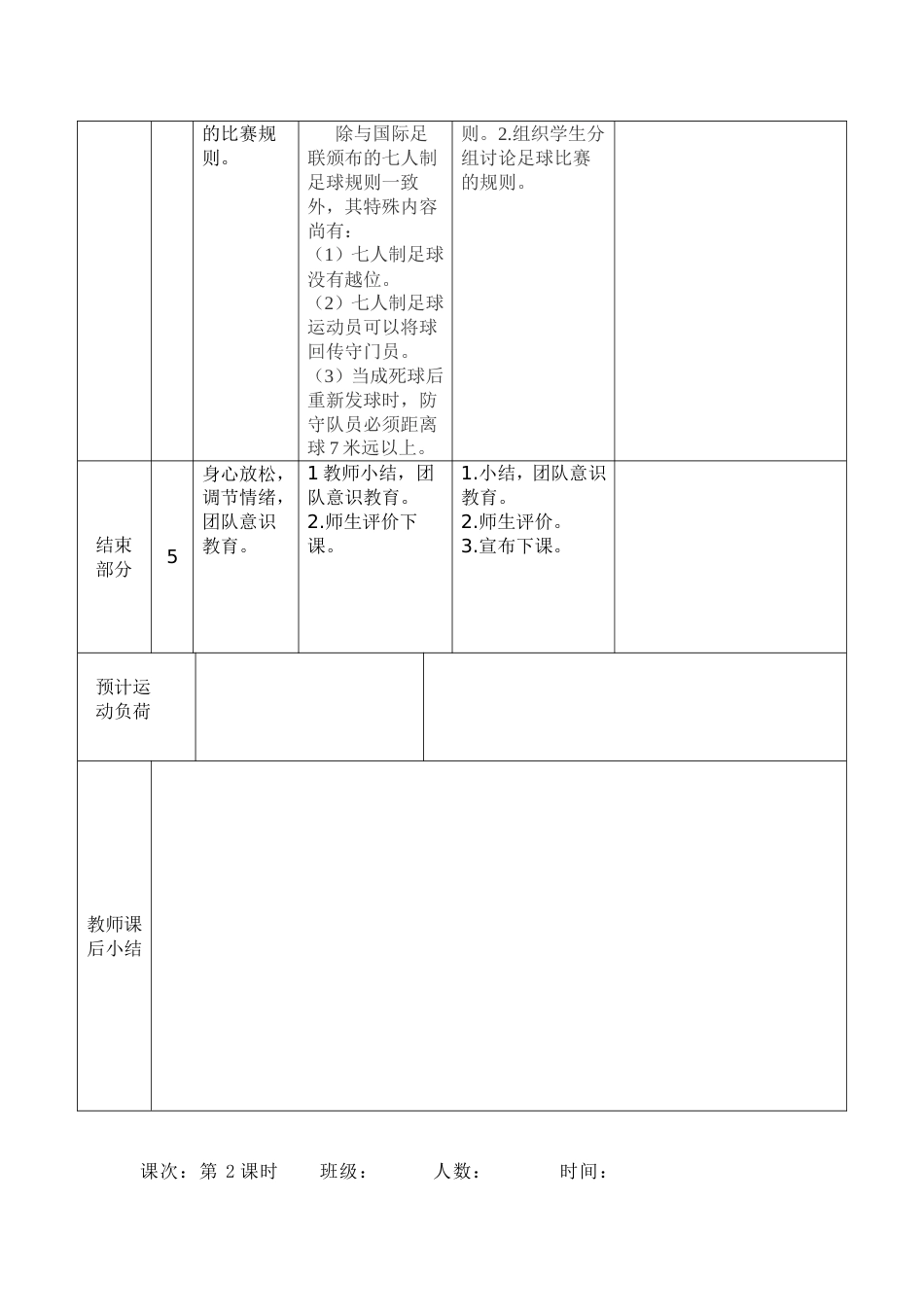 中小学足球校本课程教案（24课时）_第2页