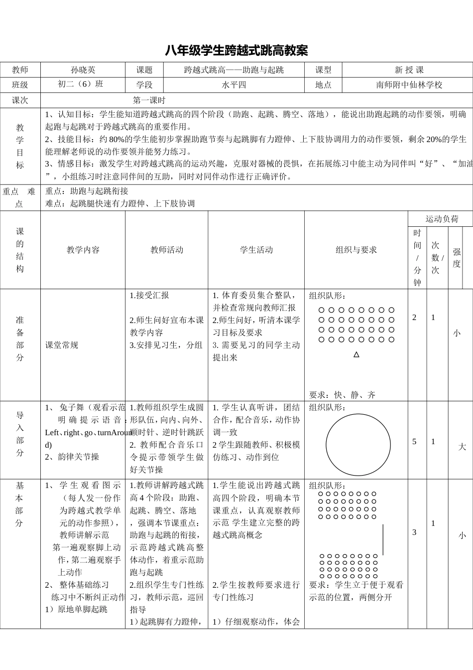 八年级学生跨越式跳高教案_第1页