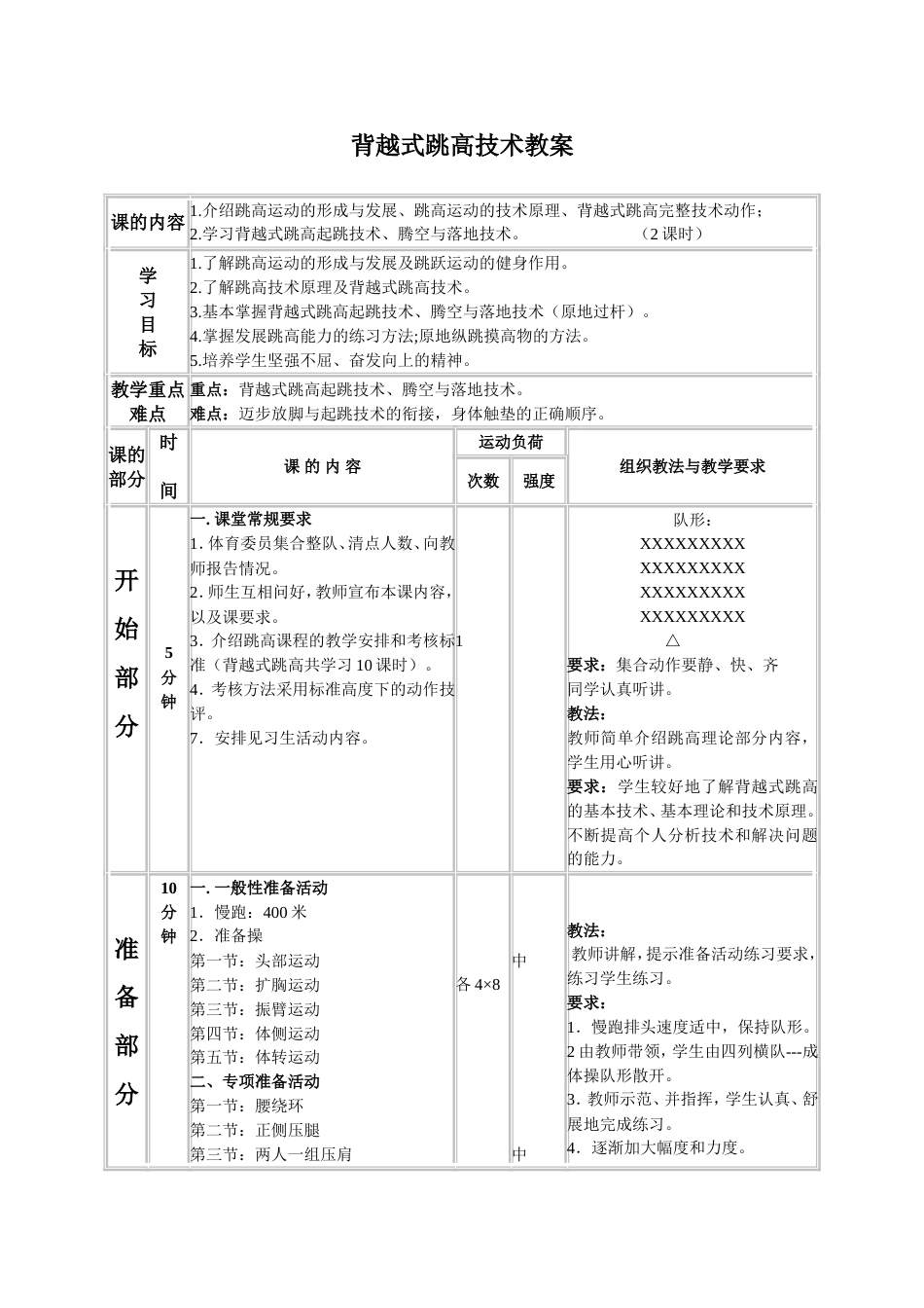 背越式跳高技术教案_第1页