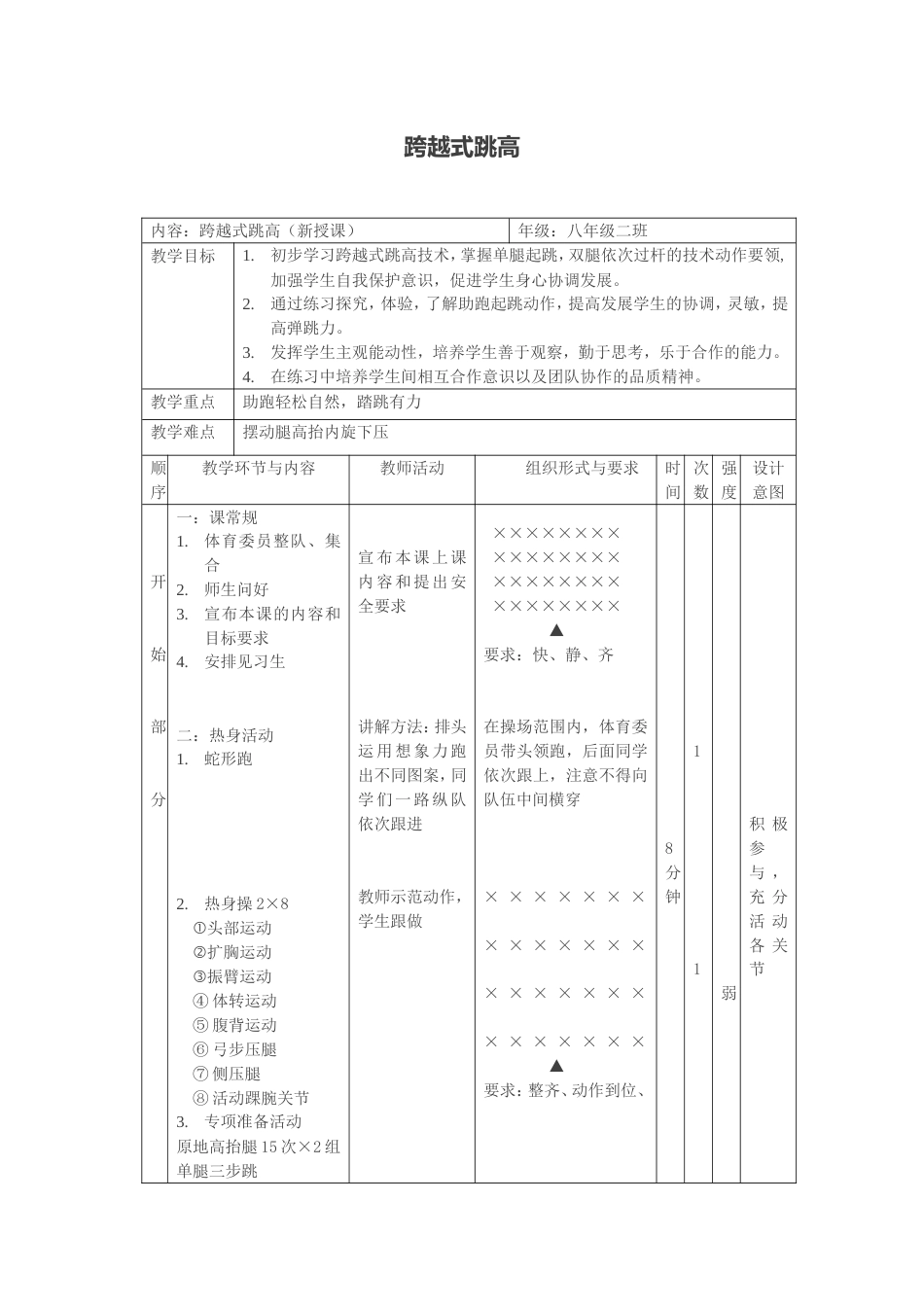 初中跨越式跳高教案1_第1页