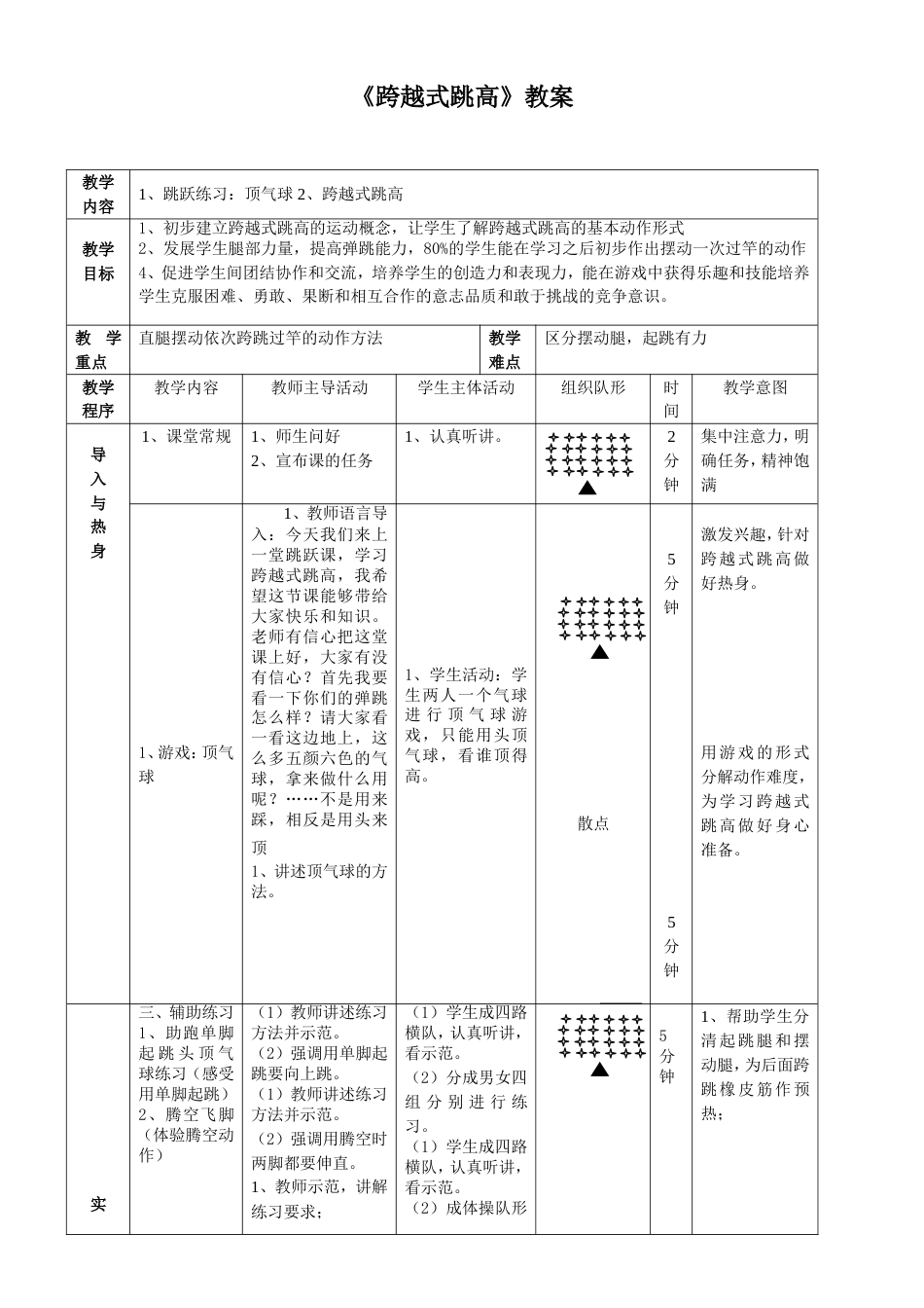 中小学跨越式跳高公开课优质课教案_第3页