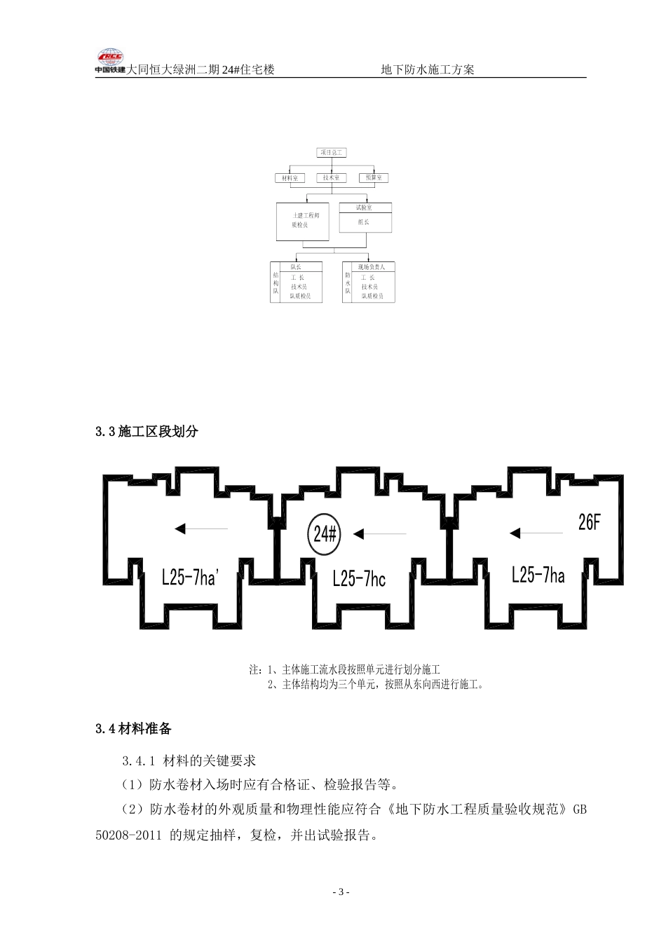 大同恒大绿洲二期24#住宅楼--地下防水施工方案（18P）_第3页