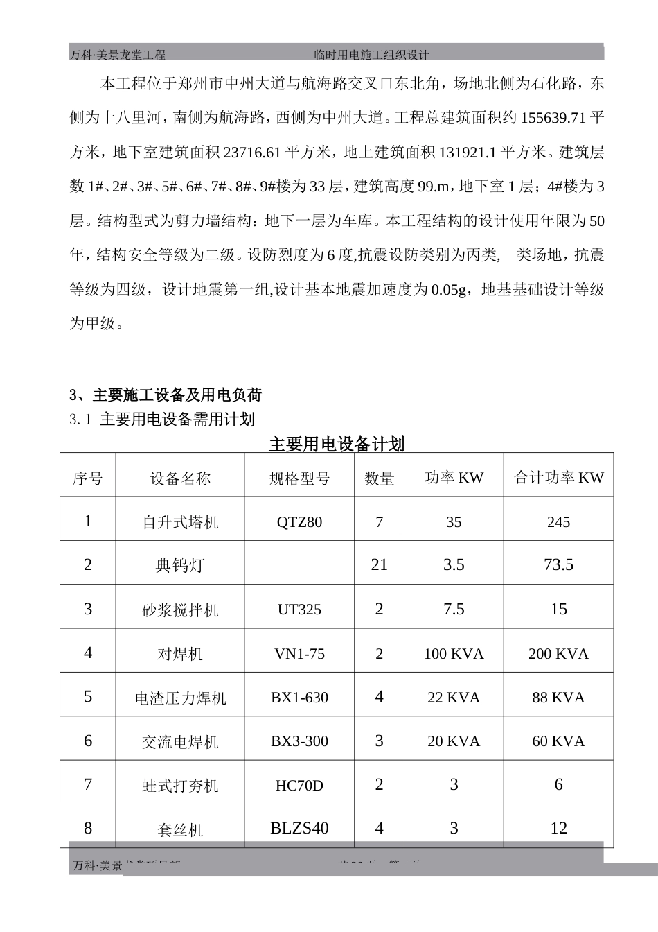 万科·美景龙堂项目临时用电施工方案（27P）_第3页