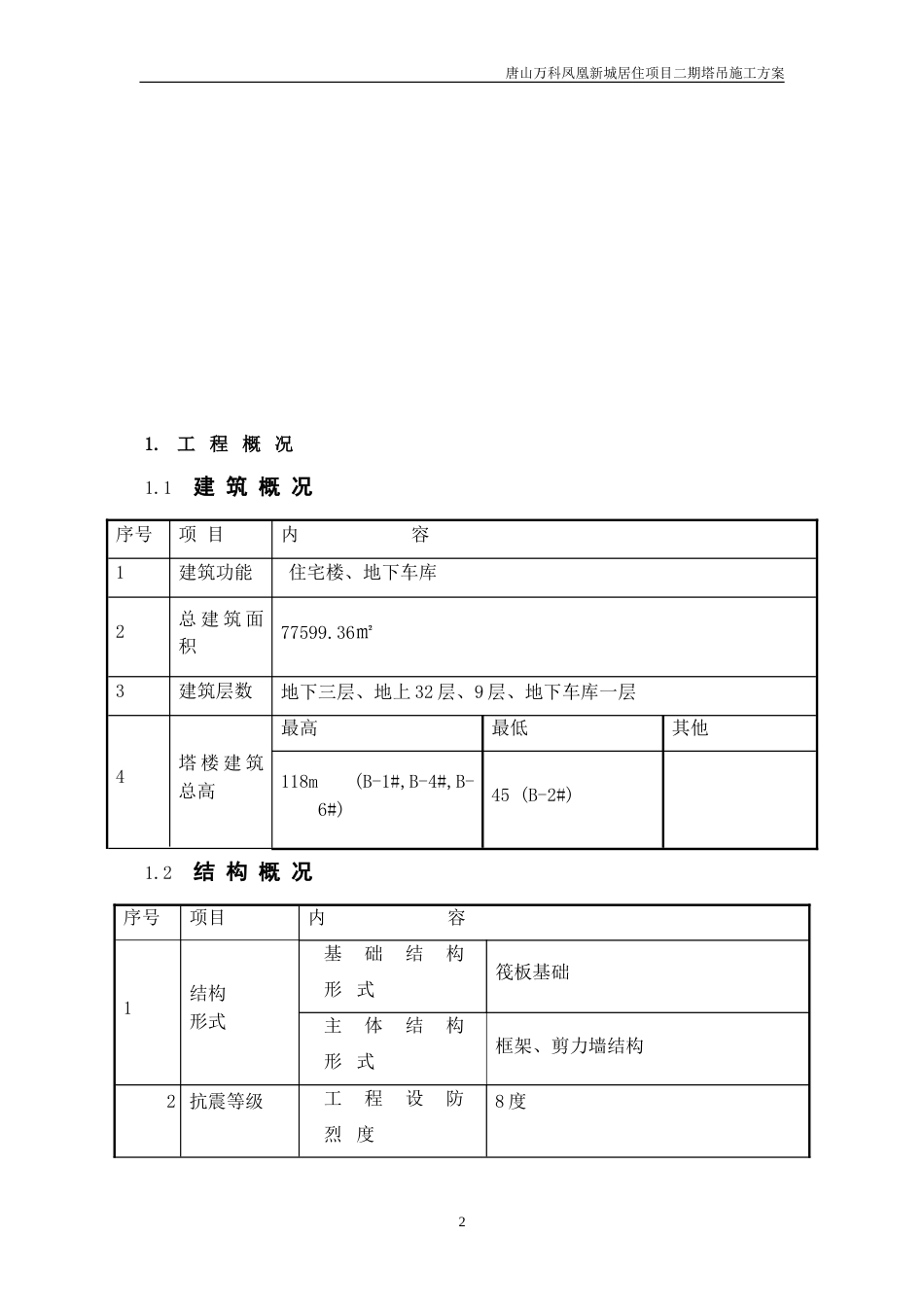 万科凤凰新城项目塔吊方案（30P）_第2页