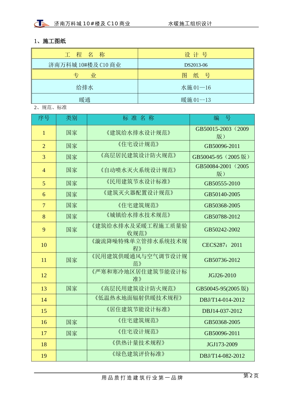 万科水暖施工组织设计10#楼（81P）_第3页