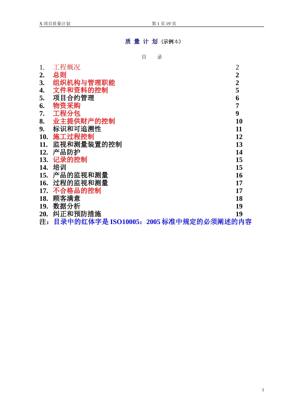 中建公司质量计划示例本（20P）_第1页