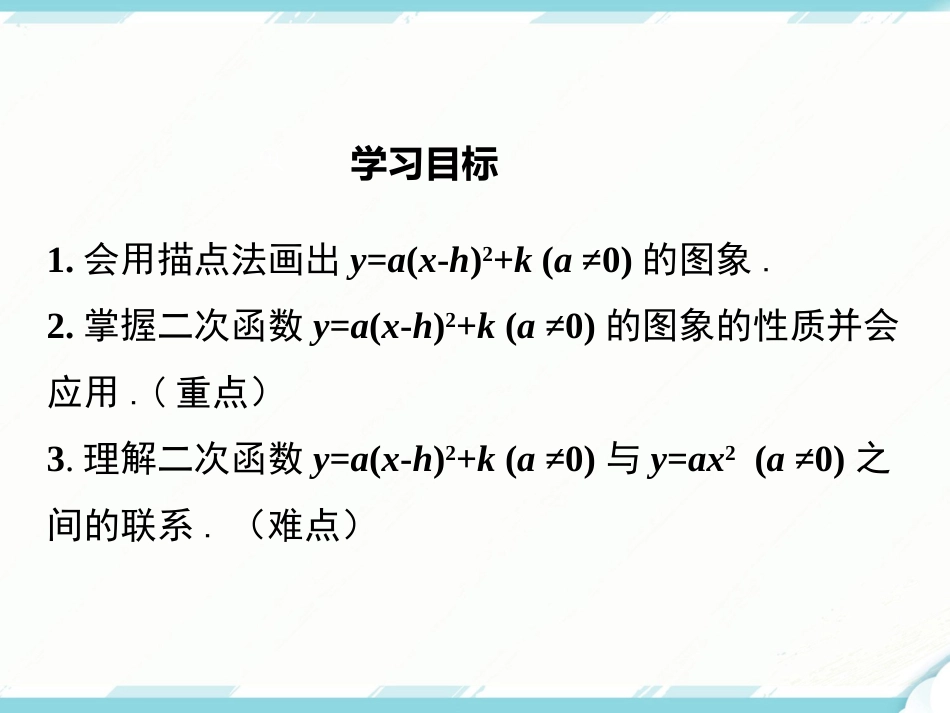 初中数学【9年级上】22.1.3 第3课时   二次函数y=a(x-h)2+k的图象和性质_第2页