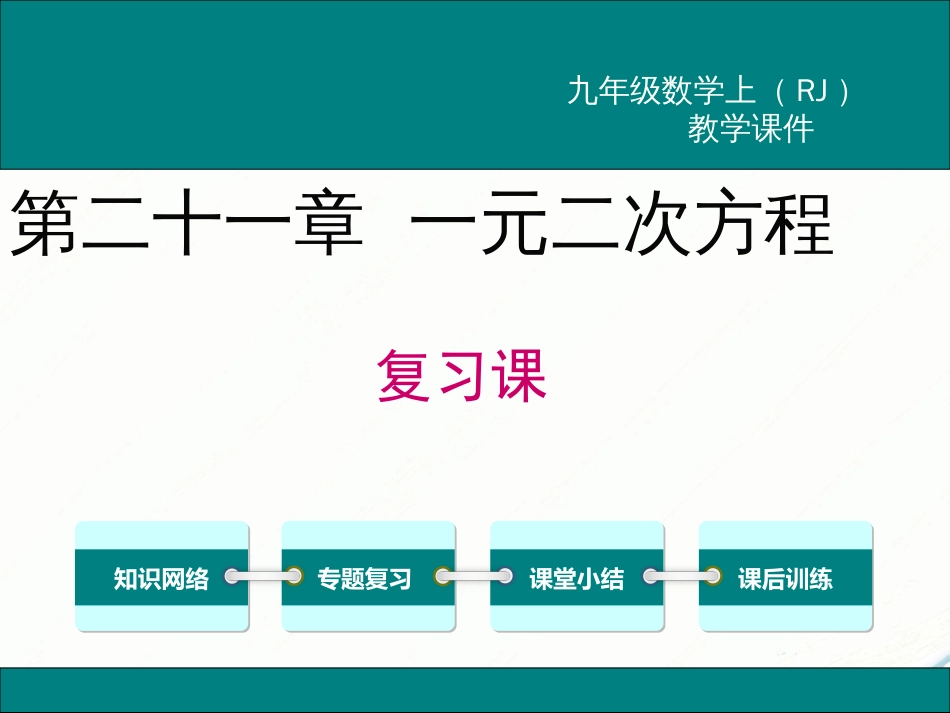 第二十一章一元二次方程复习课件_第1页