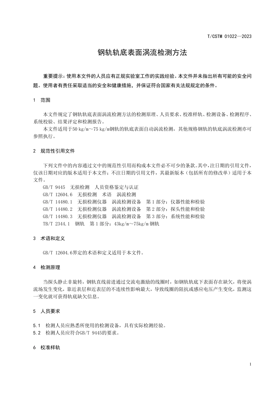 T∕CSTM 01022-2023 钢轨轨底表面涡流检测方法_第3页