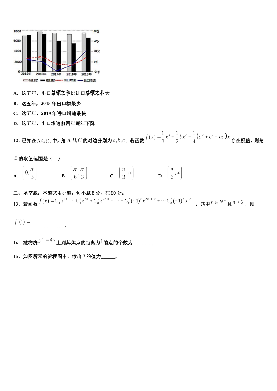 2024届山东省五莲县高三上数学期末调研试题含解析_第3页