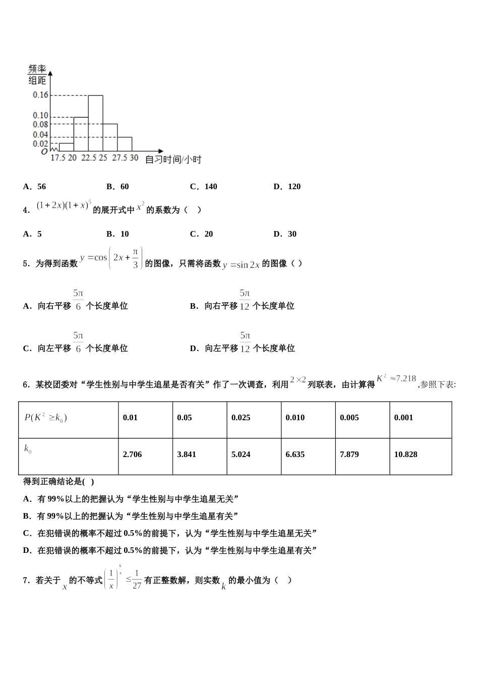 2024年北京市第一六一中学中学数学高三上期末学业质量监测模拟试题含解析_第2页