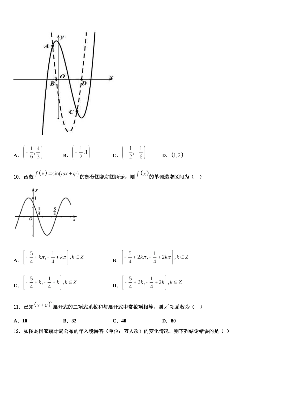 甘肃省岷县二中2024届高三数学第一学期期末学业质量监测模拟试题含解析_第3页