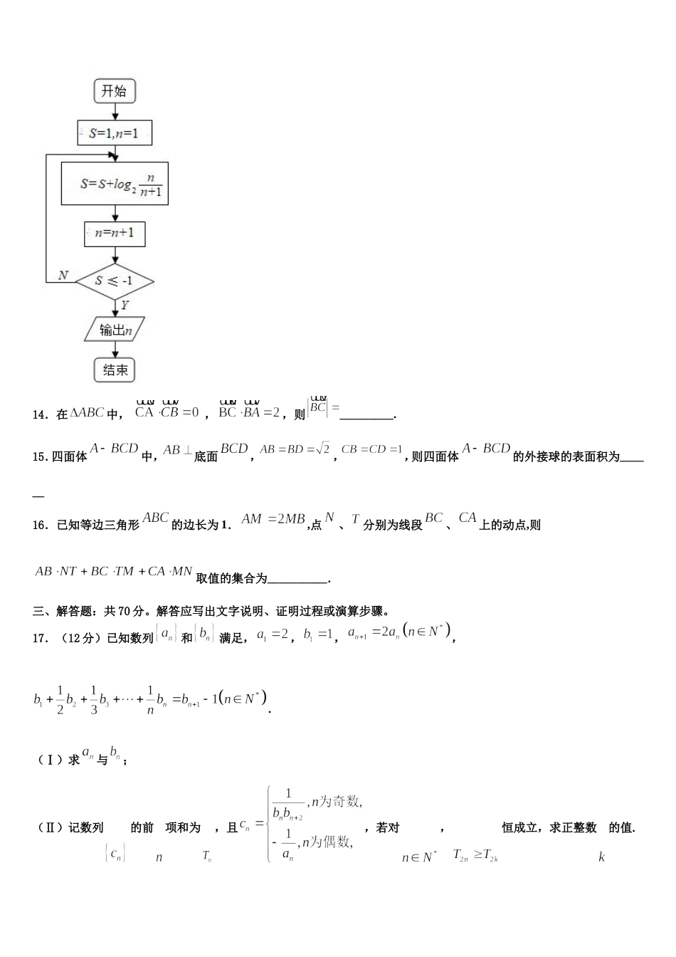 湖北省麻城一中2024年高三上数学期末质量跟踪监视试题含解析_第3页