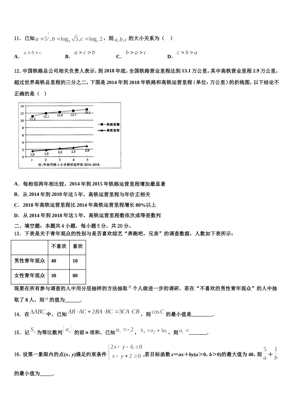 湖南省长沙市2024届高三上数学期末学业水平测试模拟试题含解析_第3页