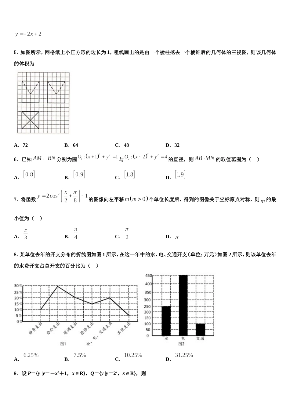 湖南省长沙市实验中学2024年高三数学第一学期期末预测试题含解析_第2页