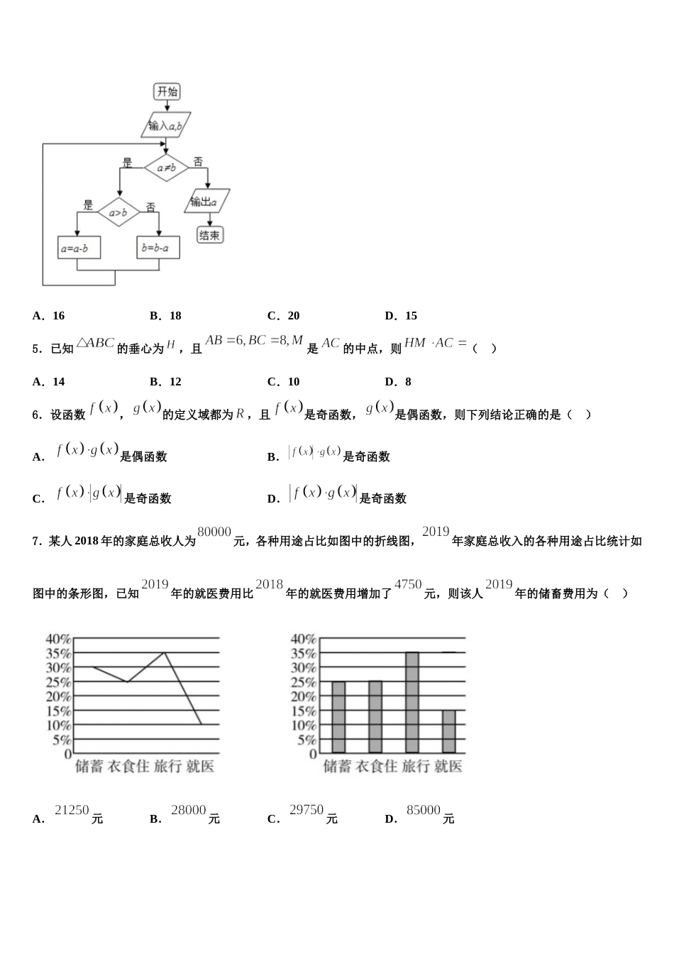 江苏省淮安市清江中学等四校2024届数学高三第一学期期末经典试题含解析_第2页