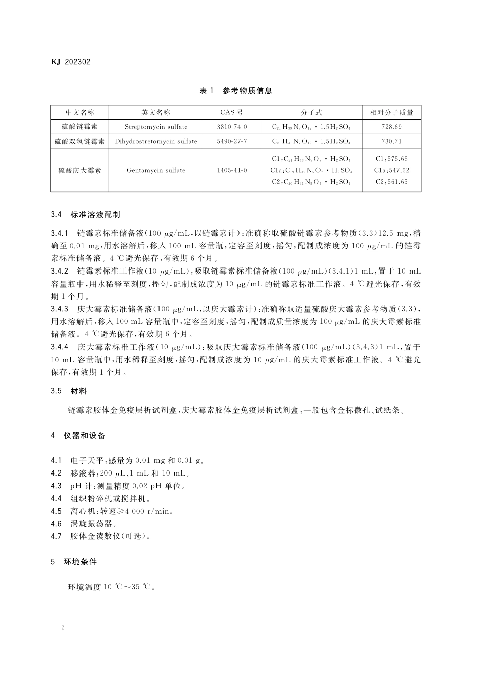 KJ 202302 动物肌肉组织中链霉素和庆大霉素的快速检测 胶体金免疫层析法_第3页