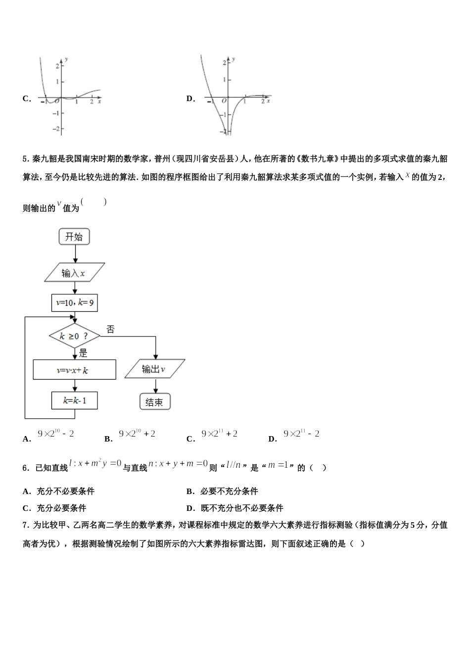 沈阳外国语学校2024年数学高三上期末监测模拟试题含解析_第2页