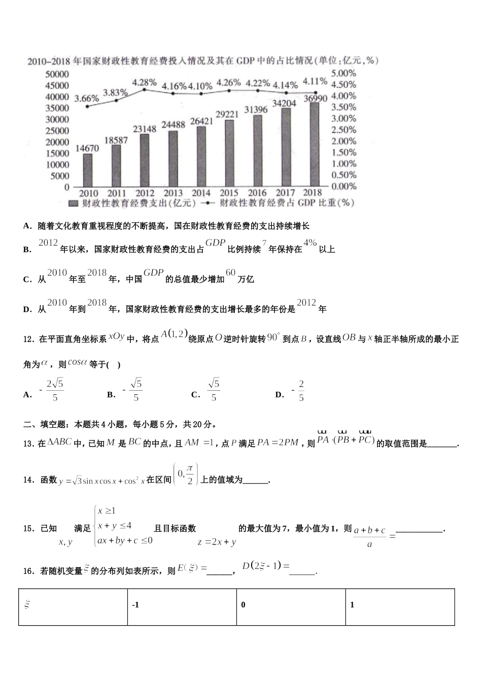 四川省眉山市彭山区2024年高三上数学期末预测试题含解析_第3页