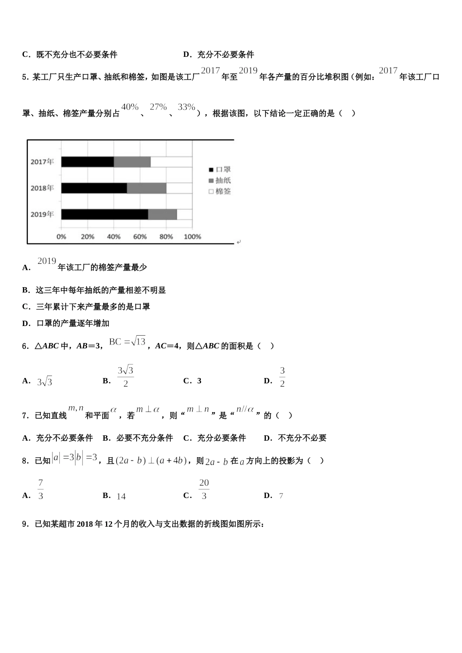 威海市重点中学2024届数学高三第一学期期末达标检测模拟试题含解析_第2页