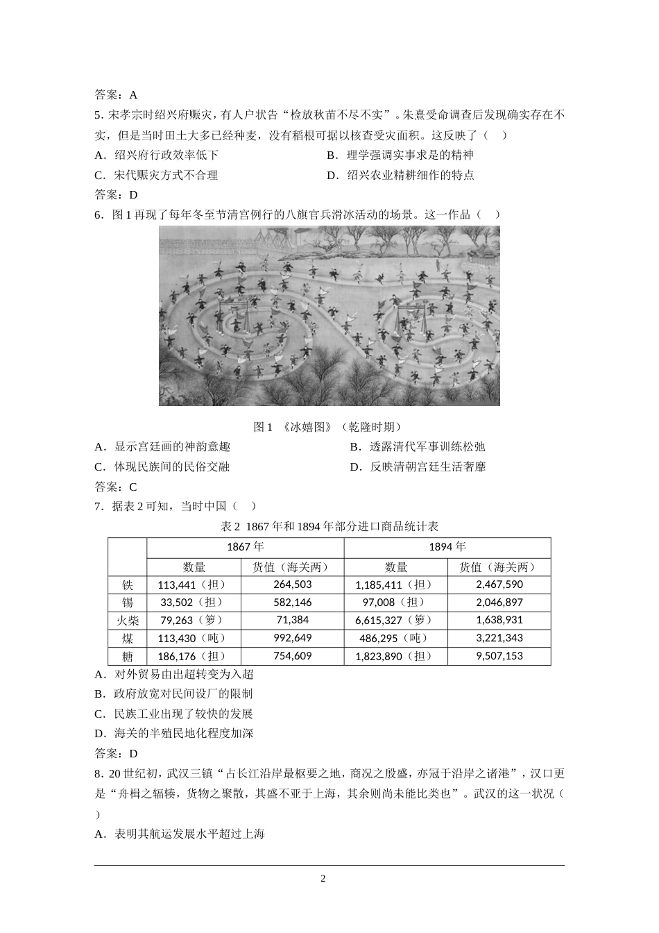 2021年高考真题—— 历史（湖南卷） (解析版）_第2页