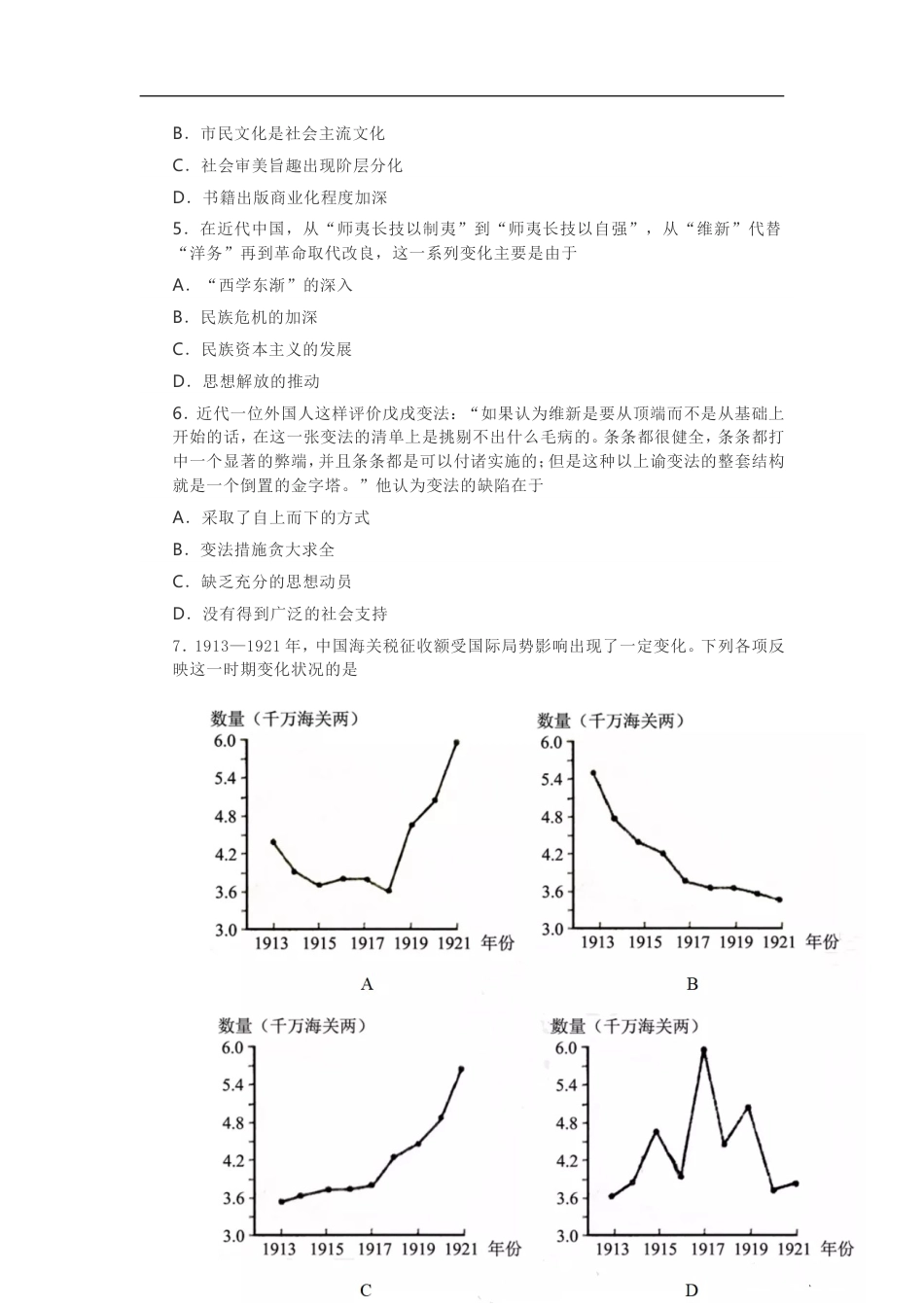 2021年高考真题历史(山东卷)（含解析版）_第2页