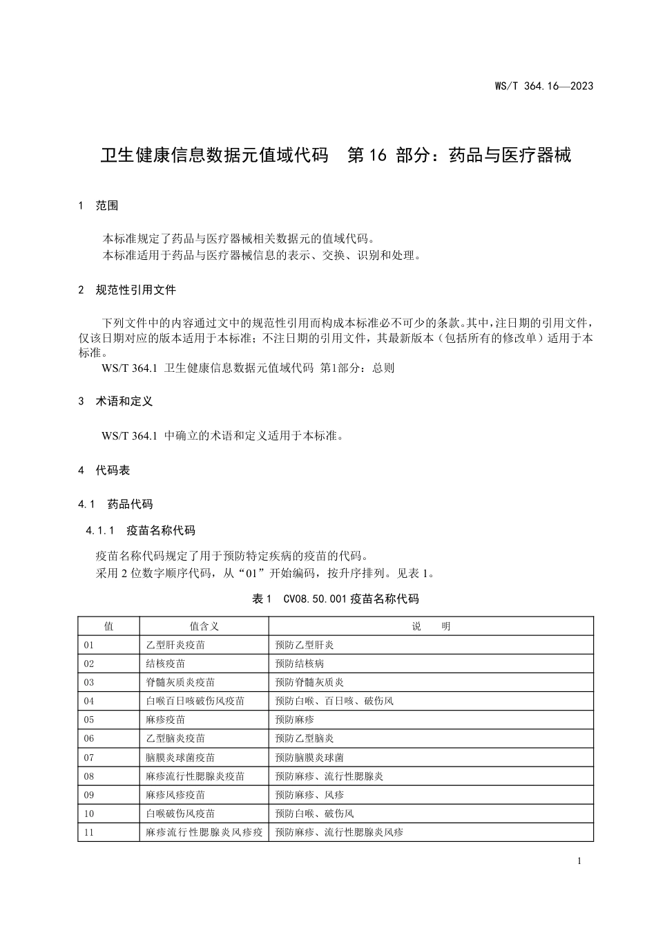 WS∕T 364.16-2023 卫生健康信息数据元值域代码 第16部分：药品与医疗器械_第3页