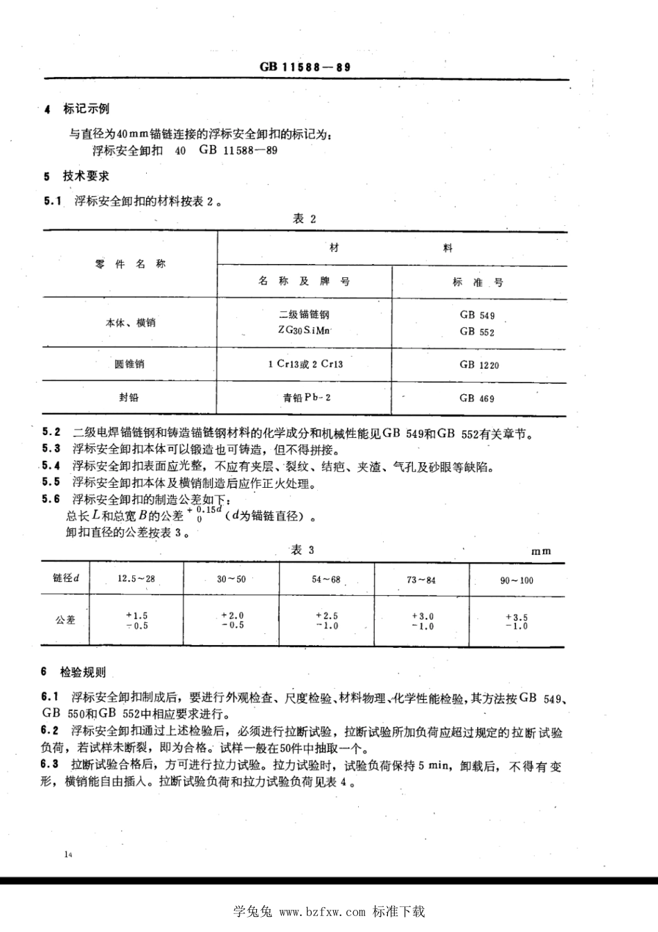 CB∕T 3043-1999 浮标安全卸扣_第3页