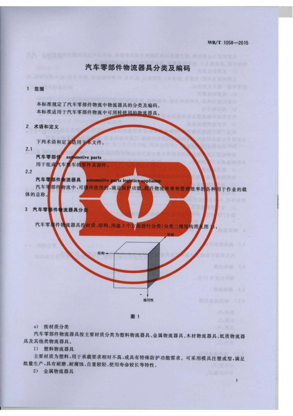 WB∕T 1058-2015 汽车零部件物流器具分类及编码_第3页