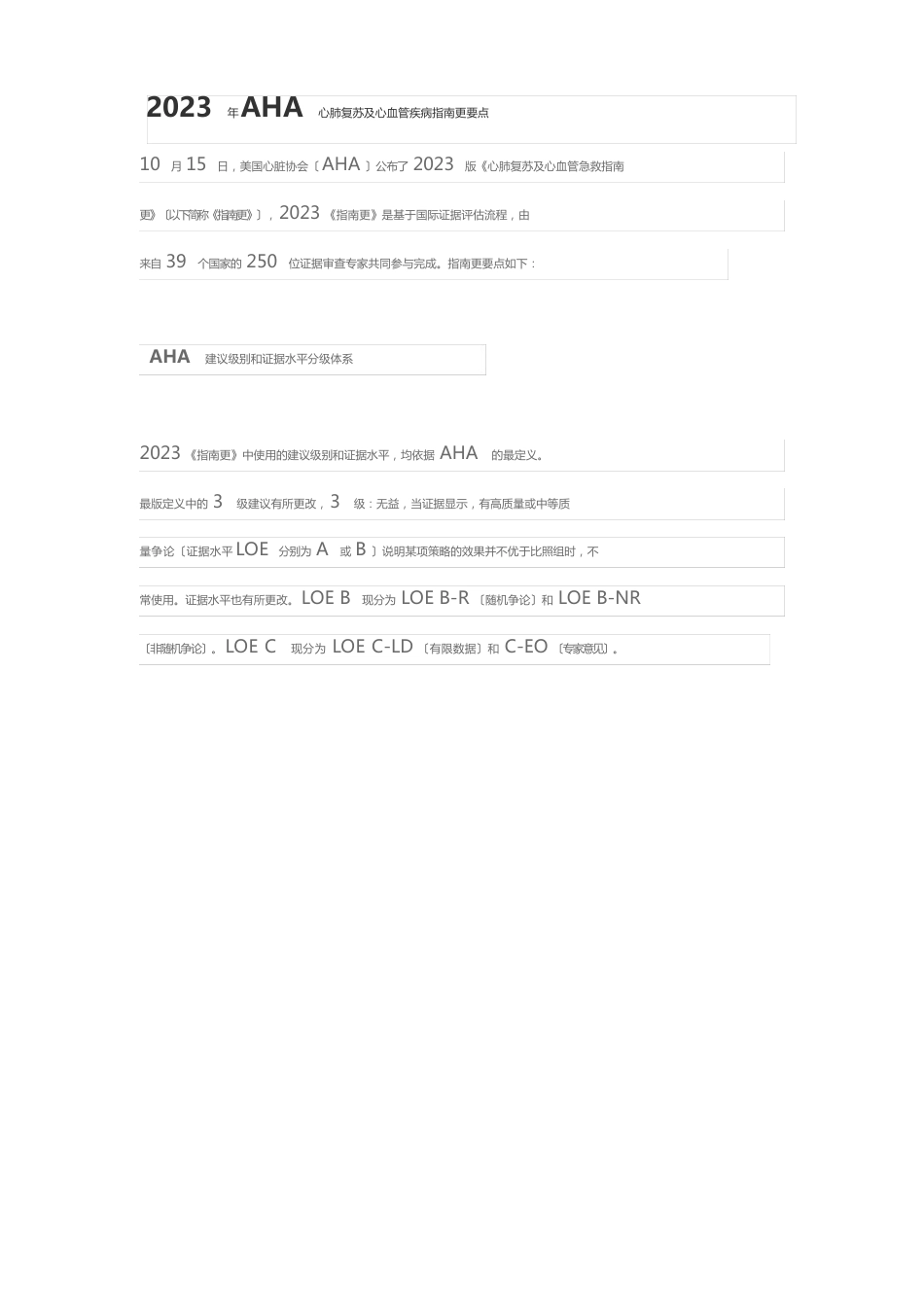 2023年AHA心肺复苏及心血管疾病指南更新要点_第1页