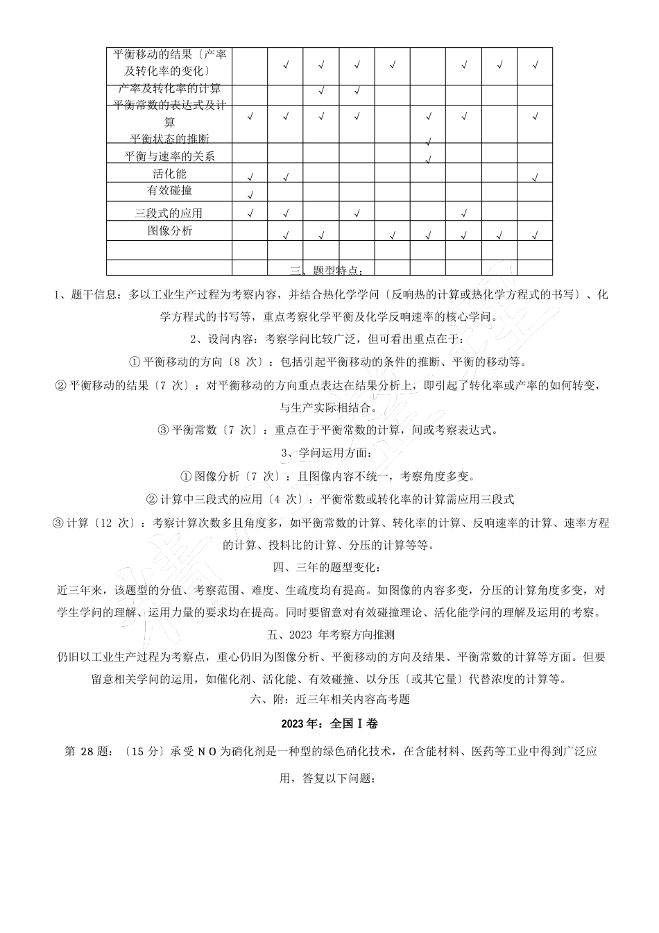 《化学反应速率与化学平衡》高考题分析_第2页