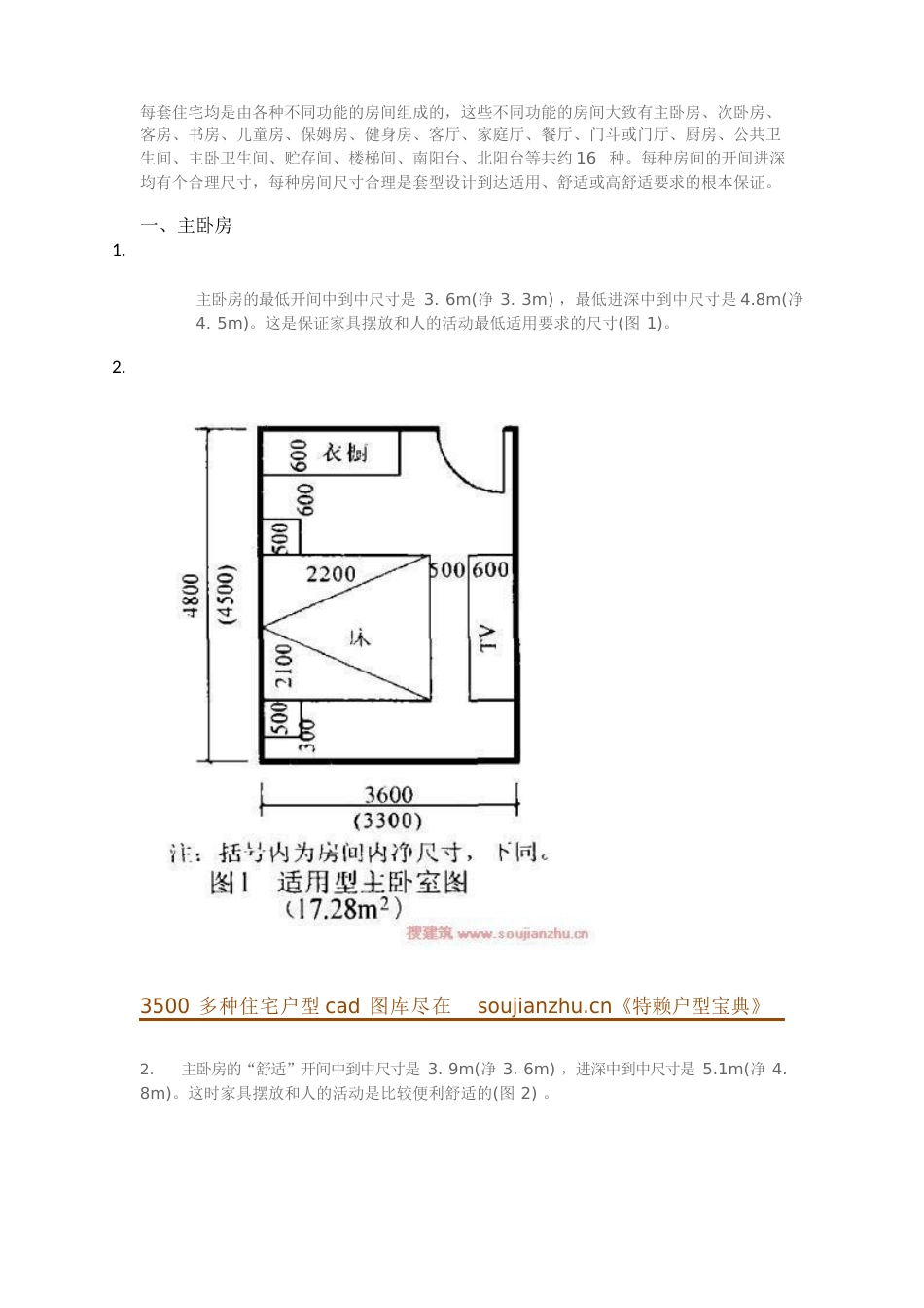 16种住宅空间的合理尺寸_第1页