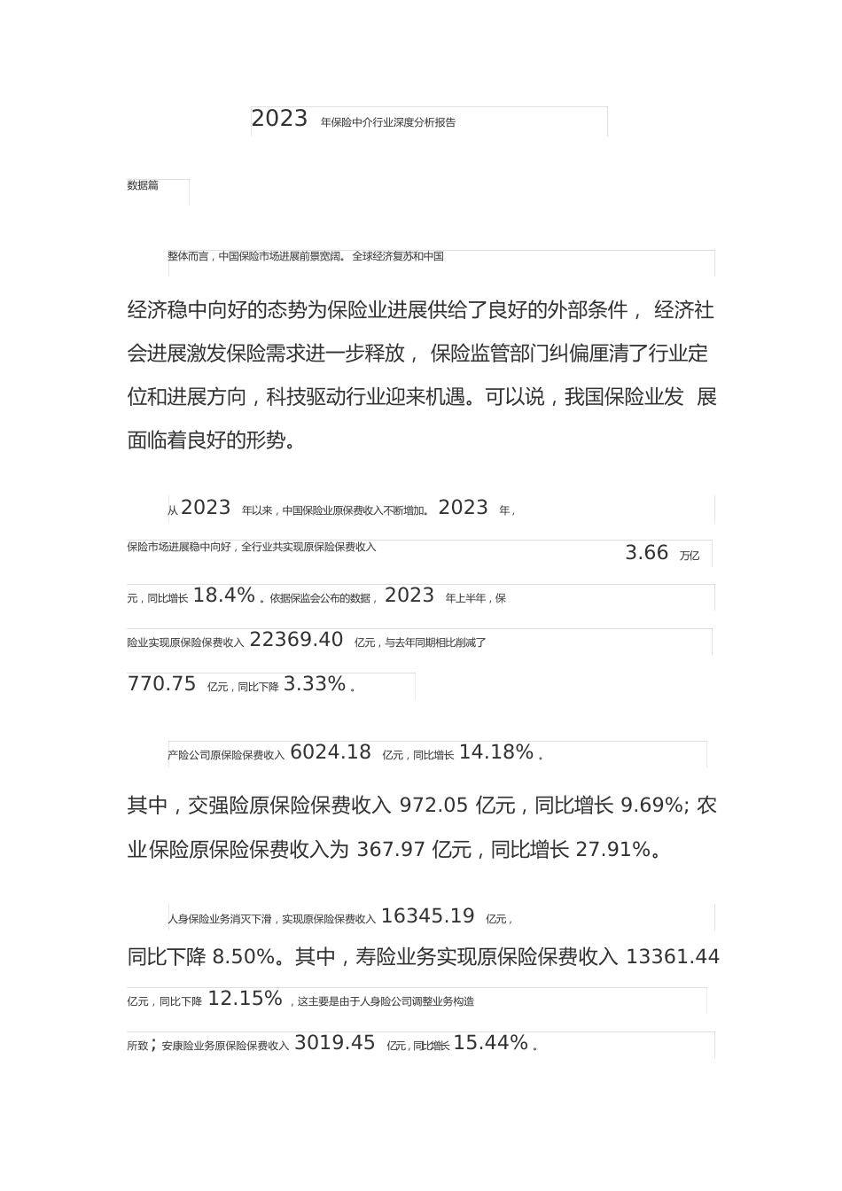 2023年保险中介行业深度分析报告_第1页