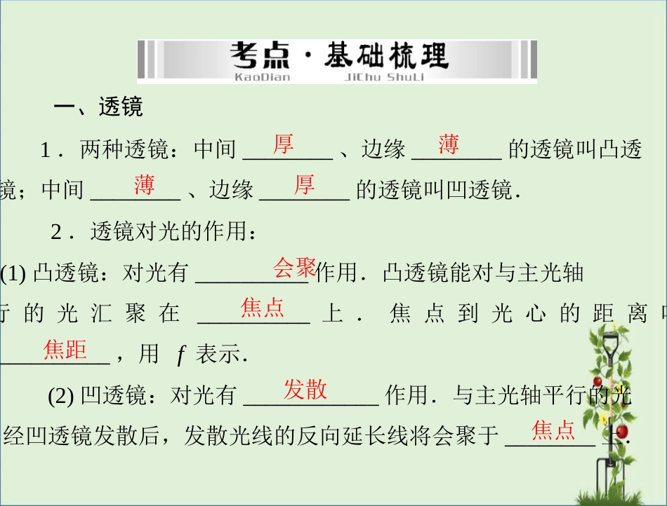 《南方新中考》2014年中考物理专题突破提能训练第一部分第二单元第2讲透镜及其应用解析_第3页