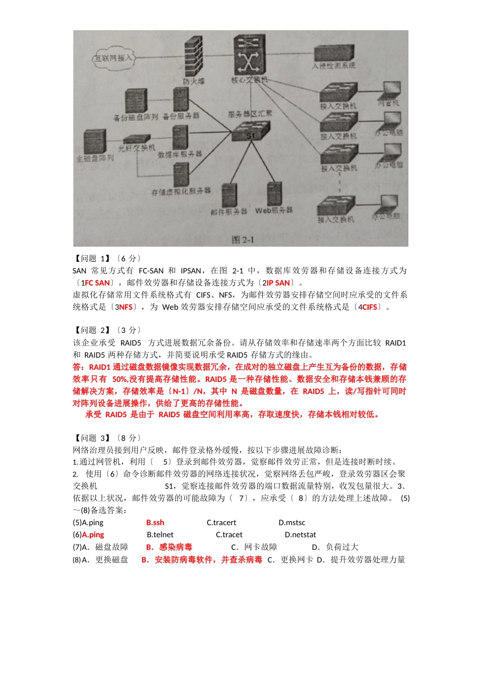 2023年下半年网络工程师真题及解析-下午科目_第3页