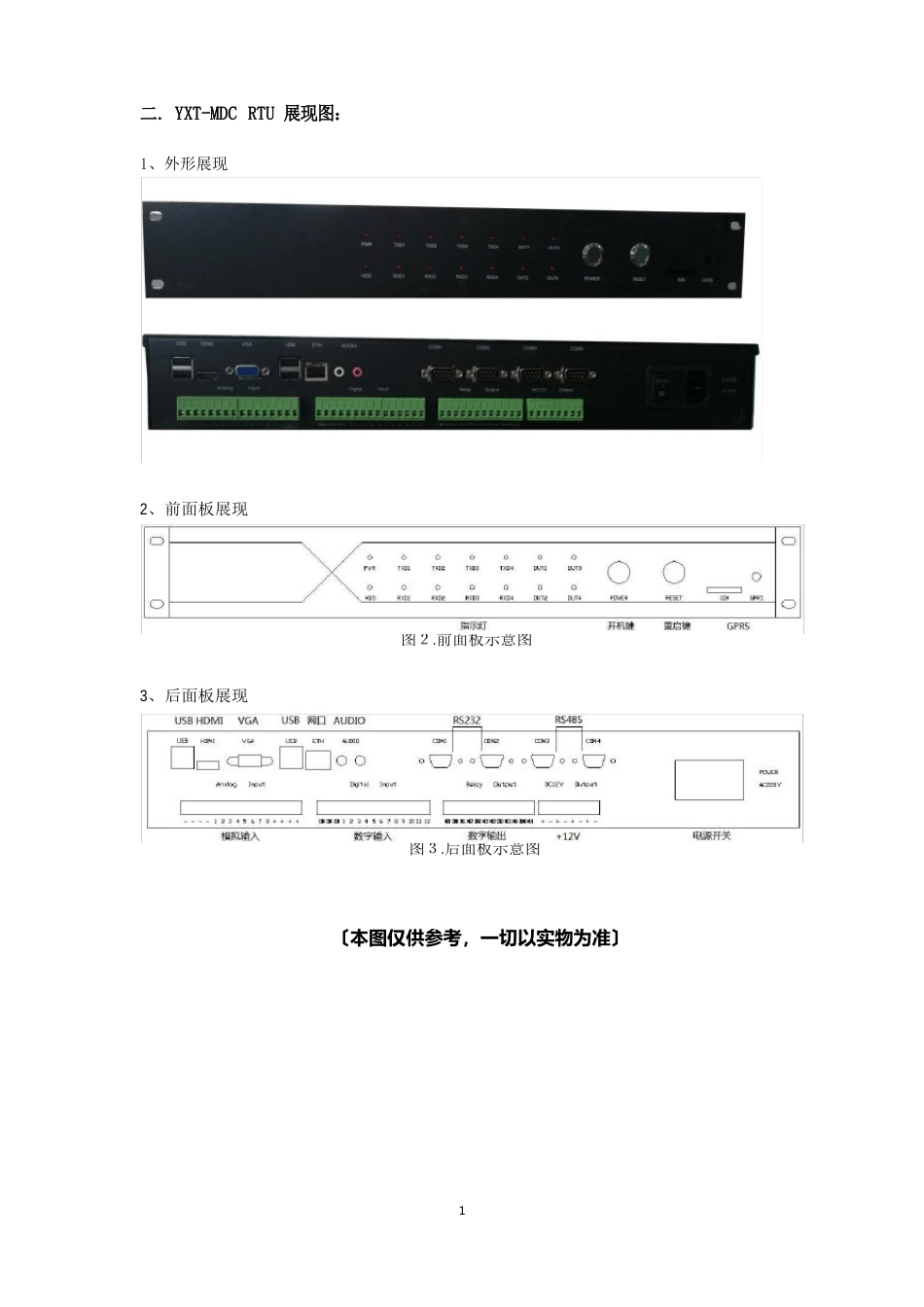 YTMDCRTU机房动力环境监控设备参数手册_第2页