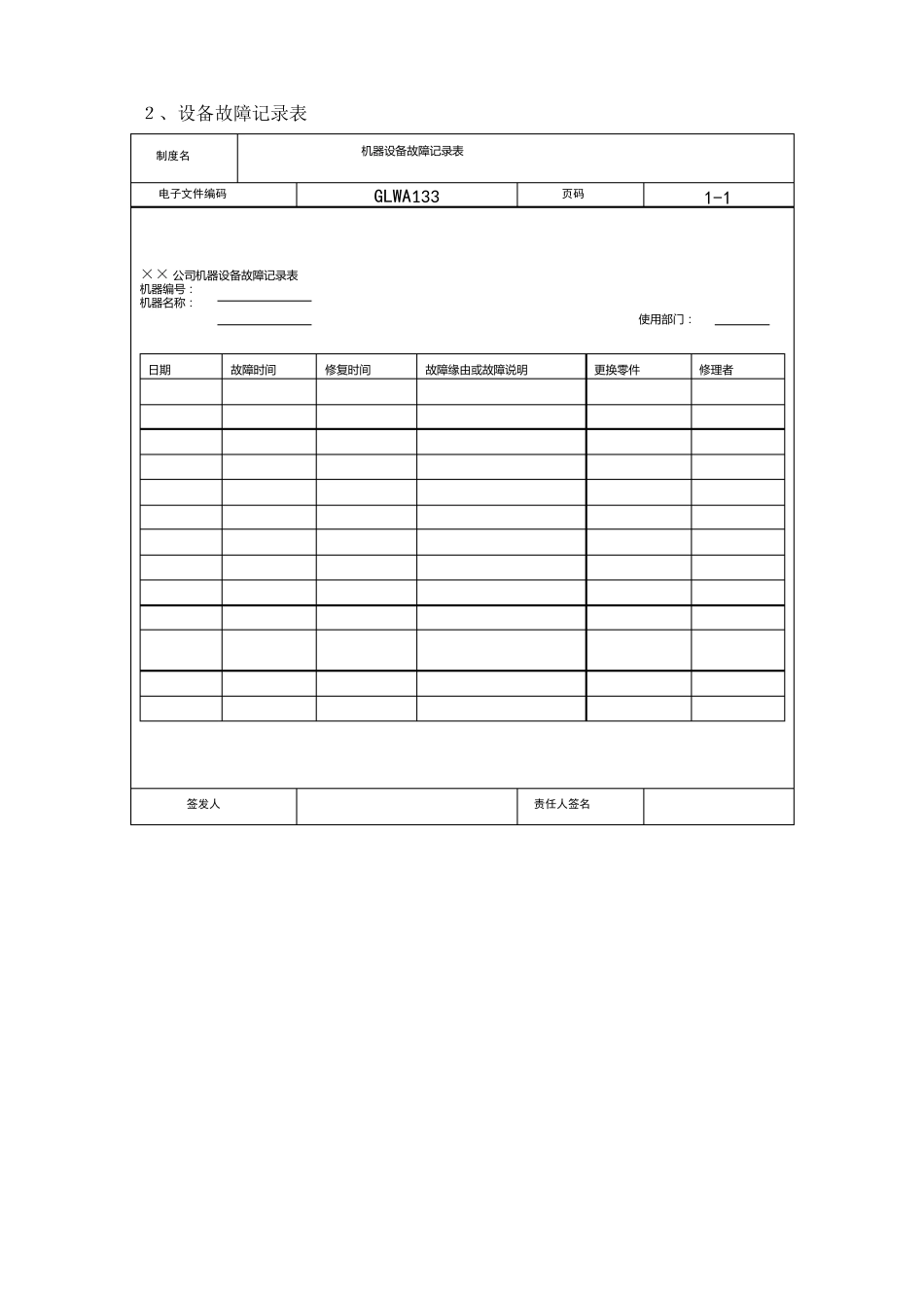 185设备运行、故障及维修记录_第2页