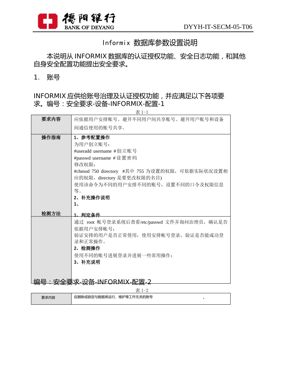 Informi数据库参数设置说明_第1页