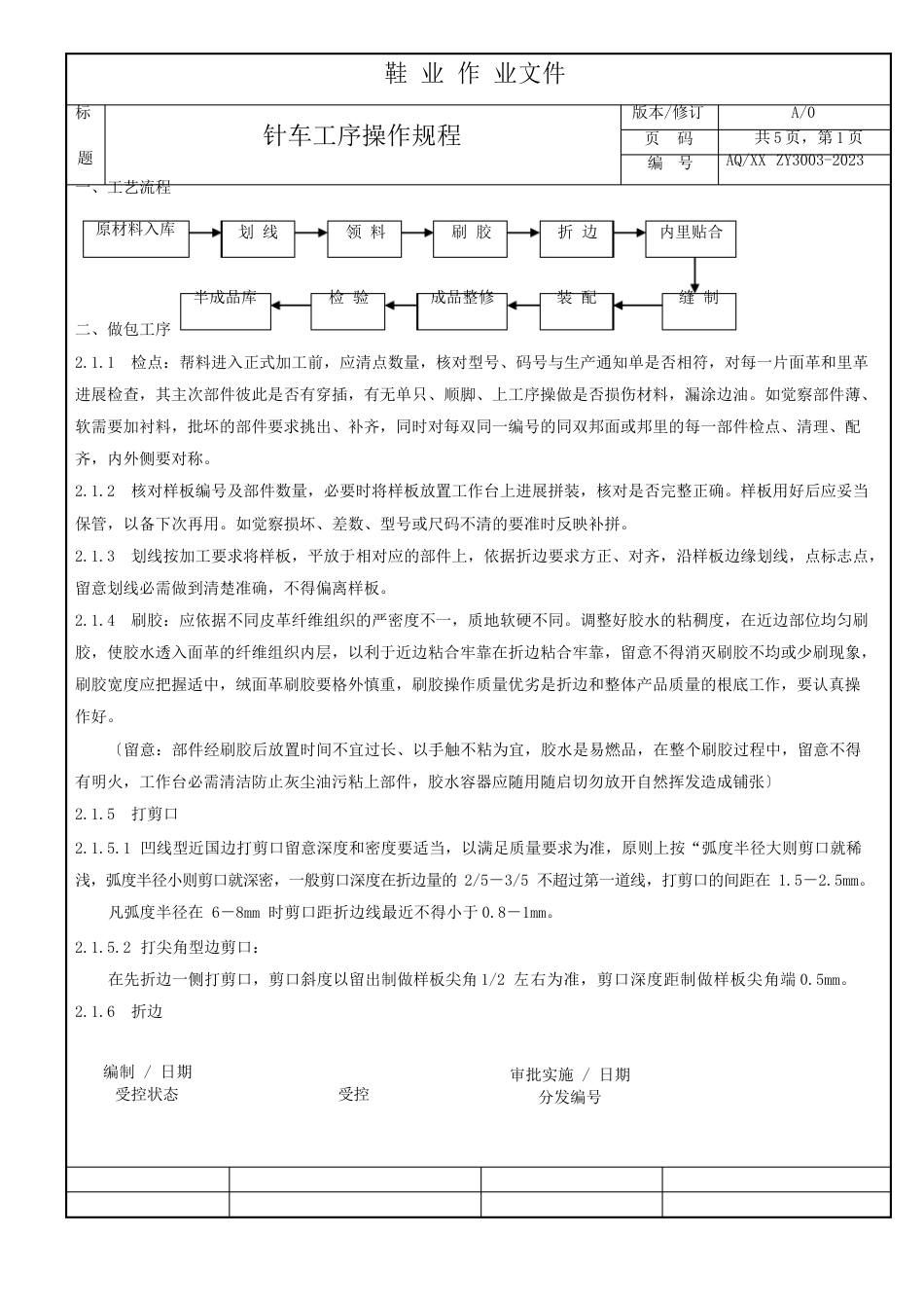 03针车邦面工序操作规程_第1页