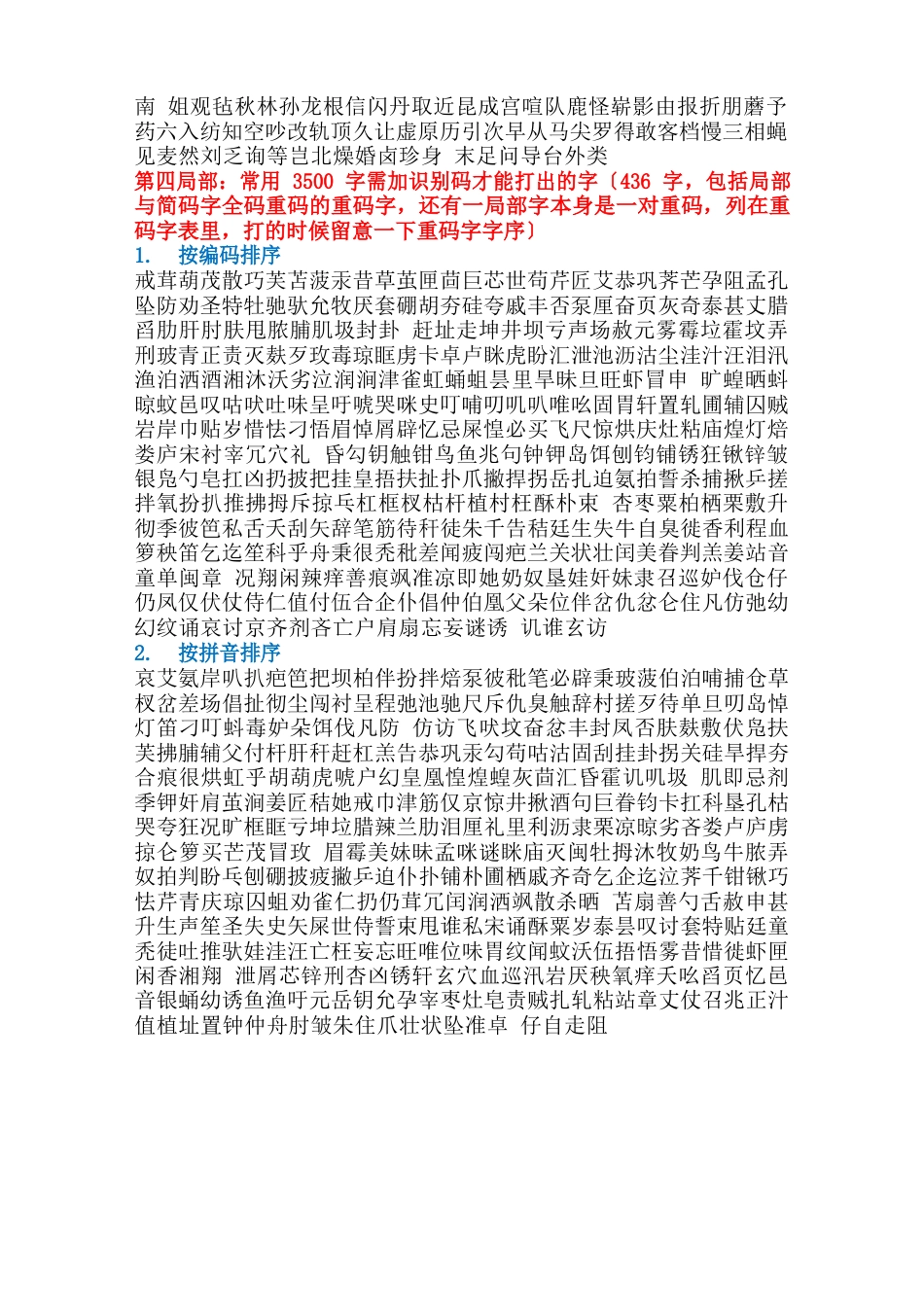 98五笔3500常用字完全盲打练习指南_第3页