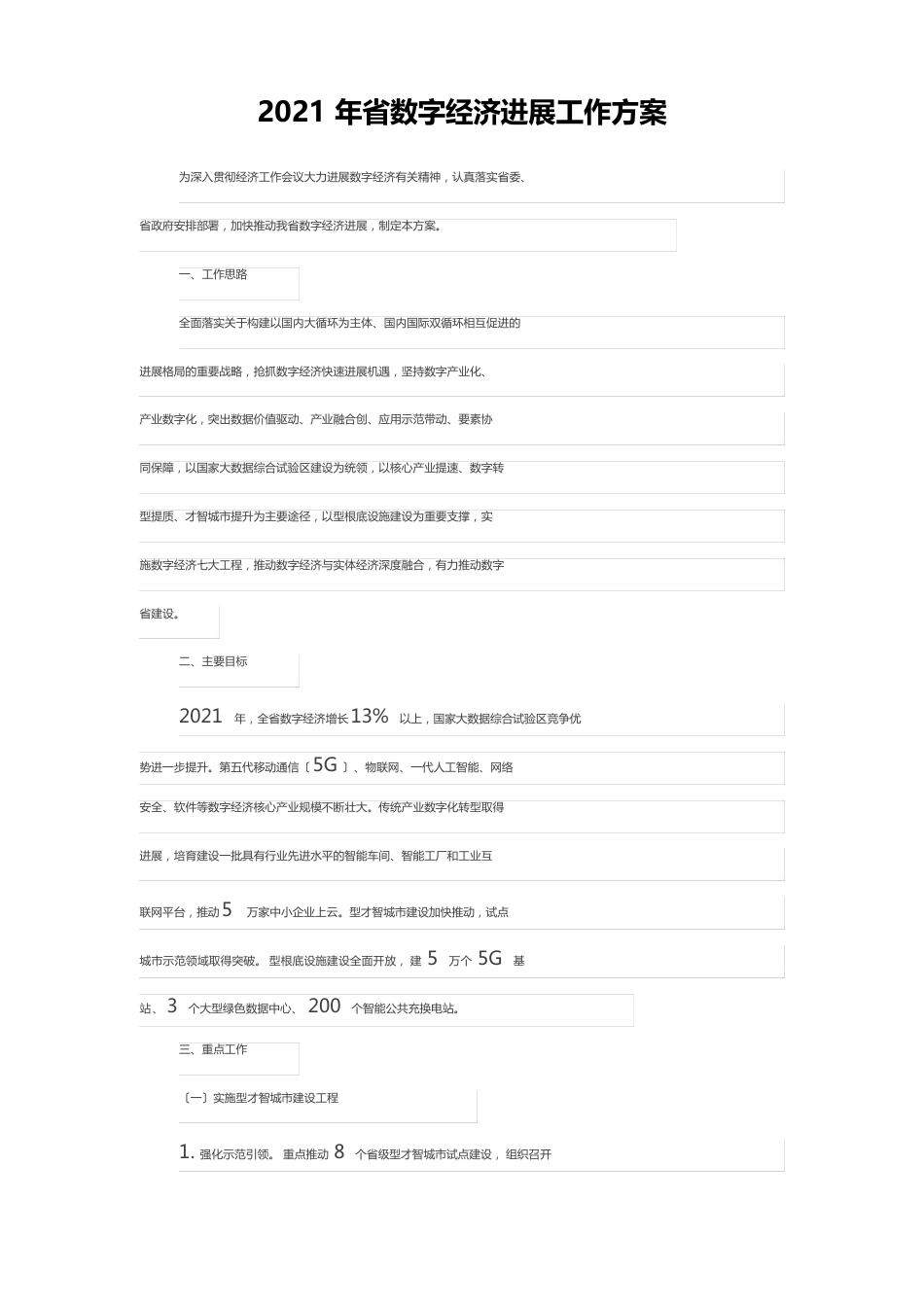 2023年省数字经济发展工作方案_第1页