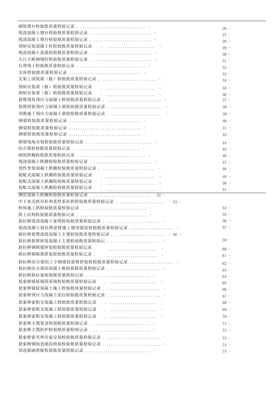 CJJ2城市桥梁整套检验批表格汇总_第2页