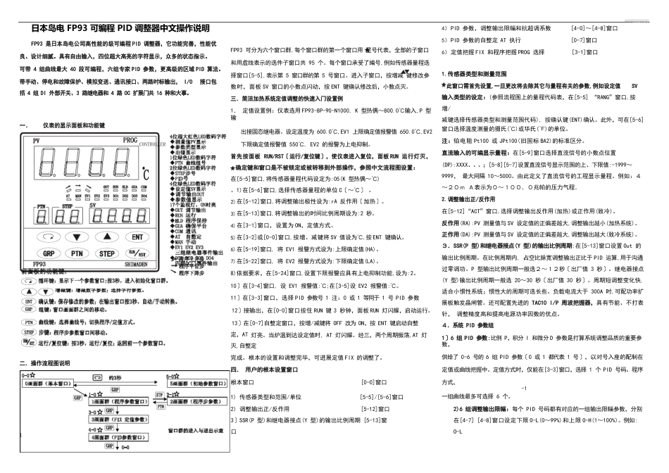 FP93中文操作说明_第1页