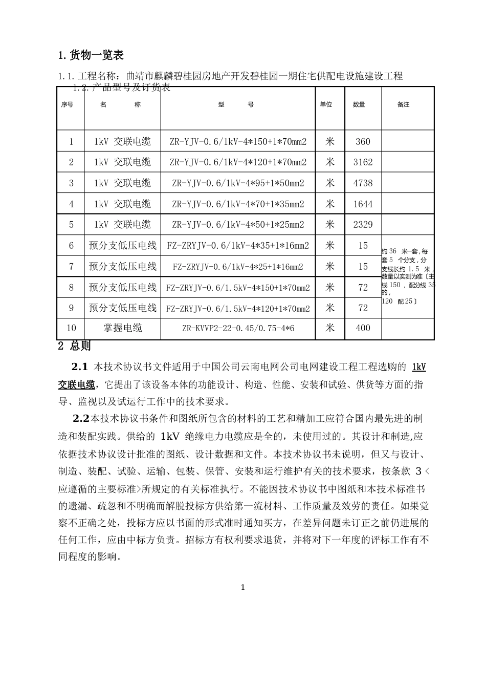 1KV电缆技术协议(碧桂园一期)_第3页