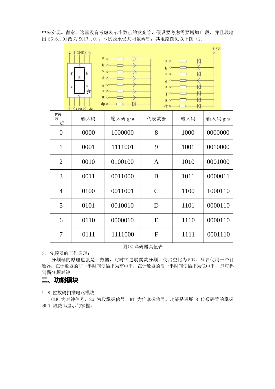 8位十进制数码动态扫描电路设计报告资料_第3页