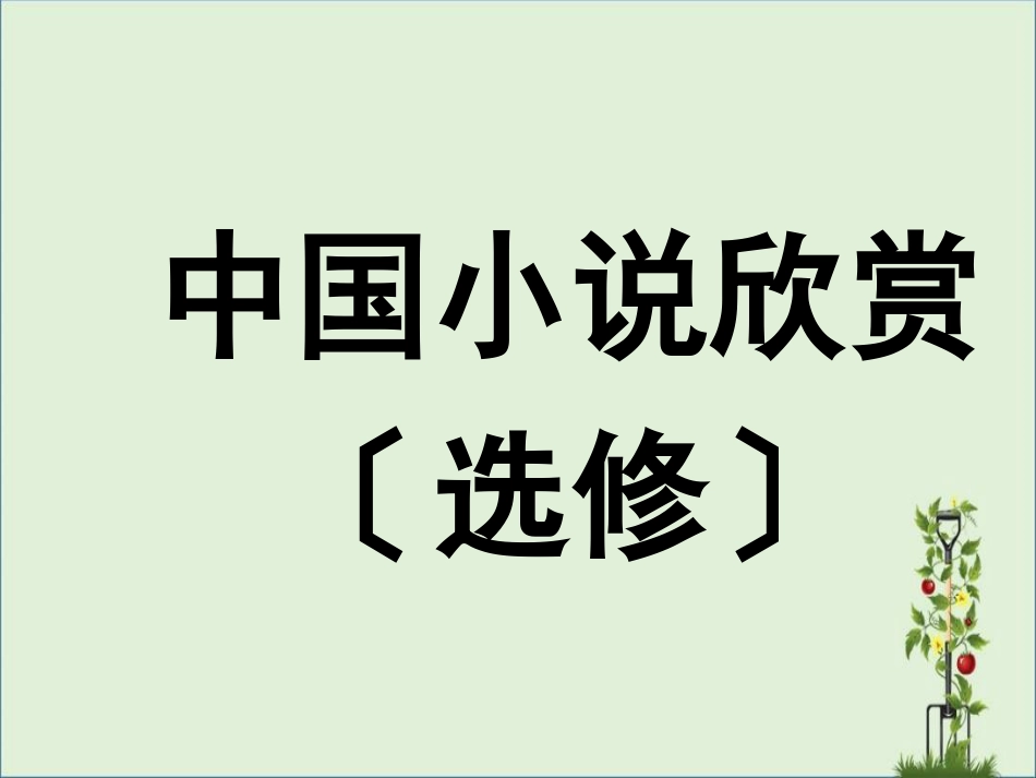 《中国小说欣赏》(选修)1剖析_第1页